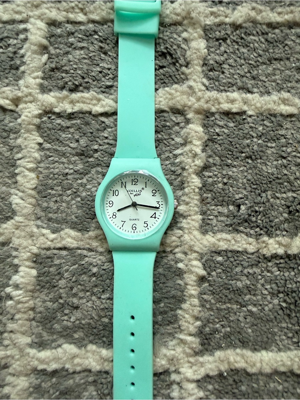 WIllis for Mini Mint Silicone Quartz Watch with White Dial